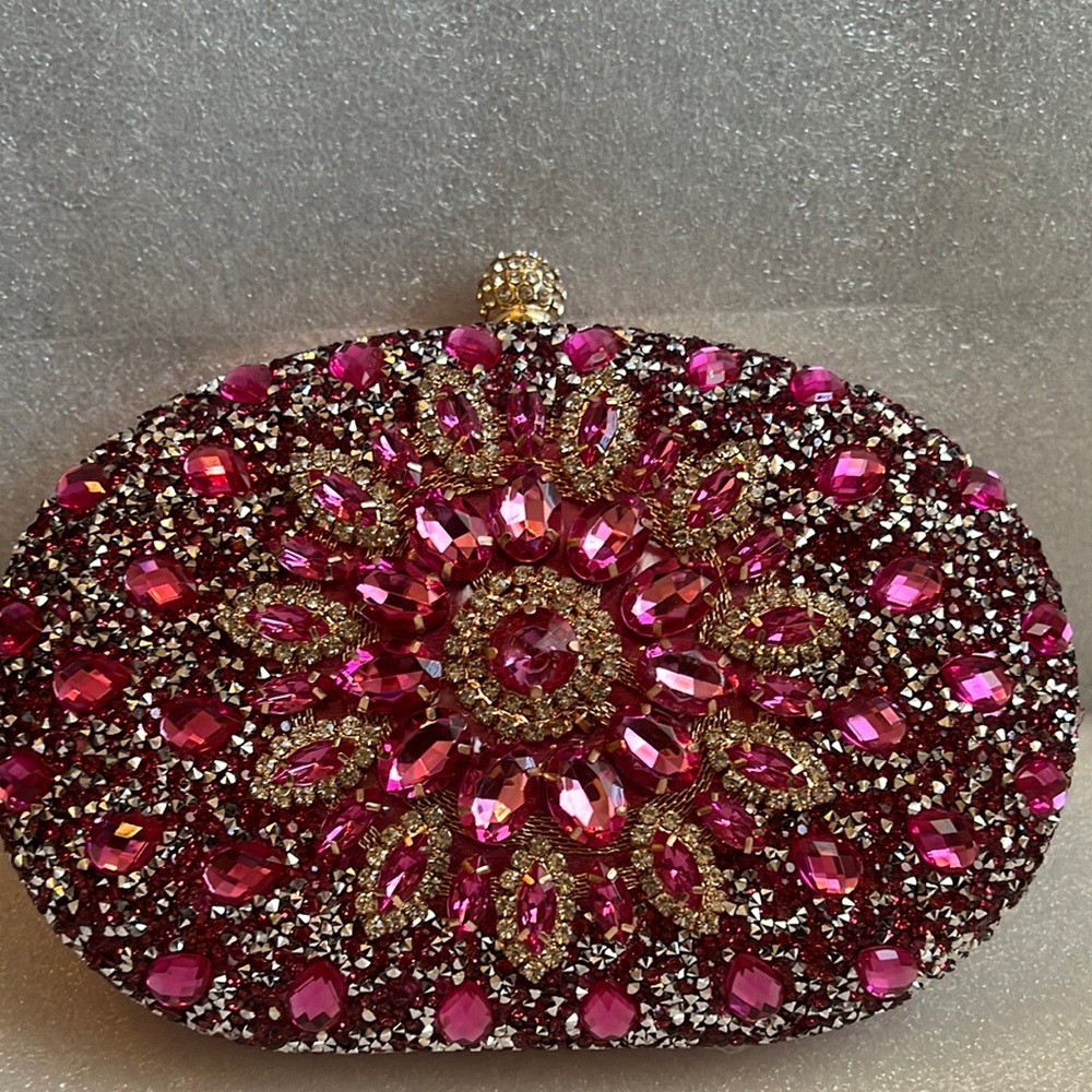 Wedding Diamond Floral Crystal Clutch
